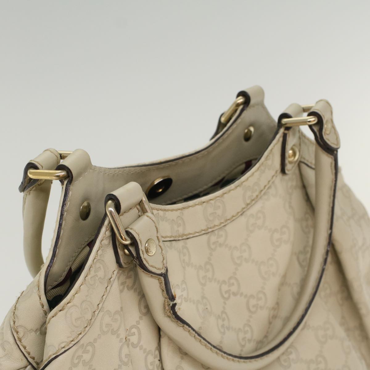 GUCCI GG Canvas Guccissima Hand Bag Beige 211944 51009