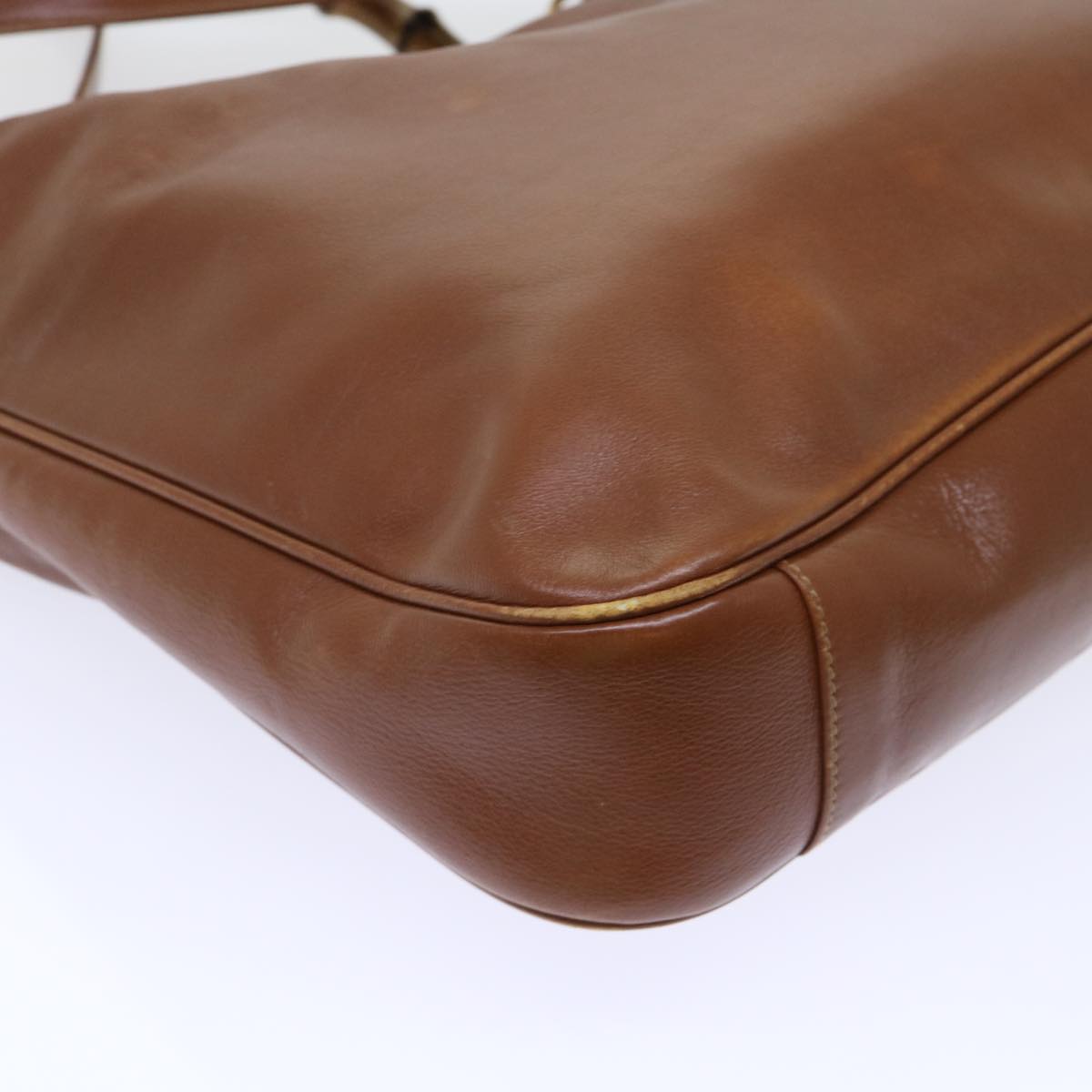 GUCCI Bamboo Shoulder Bag Leather 2way Brown 001 1998 1577 51011