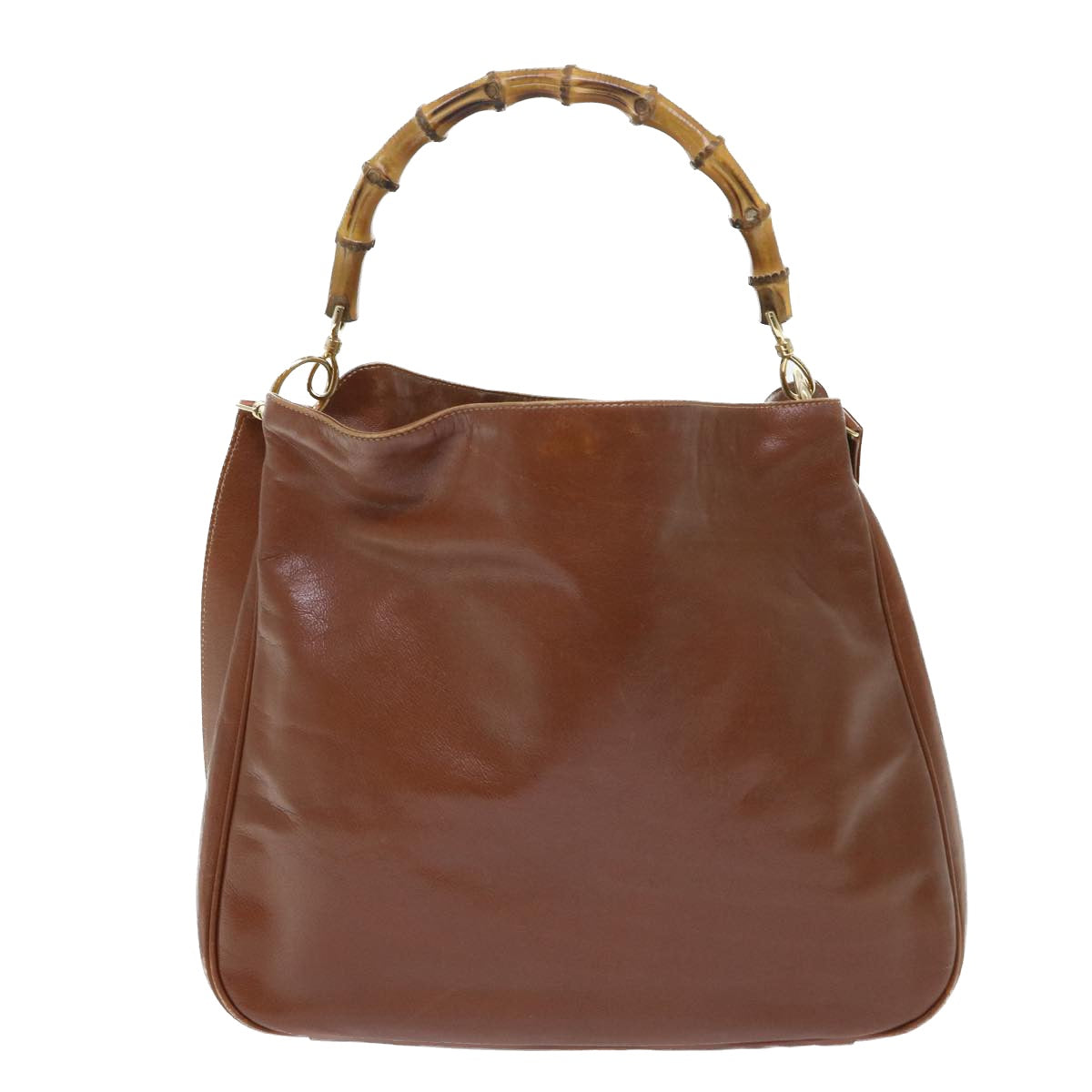 GUCCI Bamboo Shoulder Bag Leather 2way Brown 001 1998 1577 51011