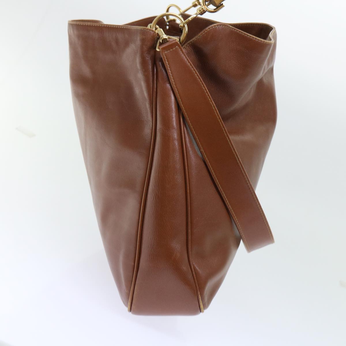 GUCCI Bamboo Shoulder Bag Leather 2way Brown 001 1998 1577 51011