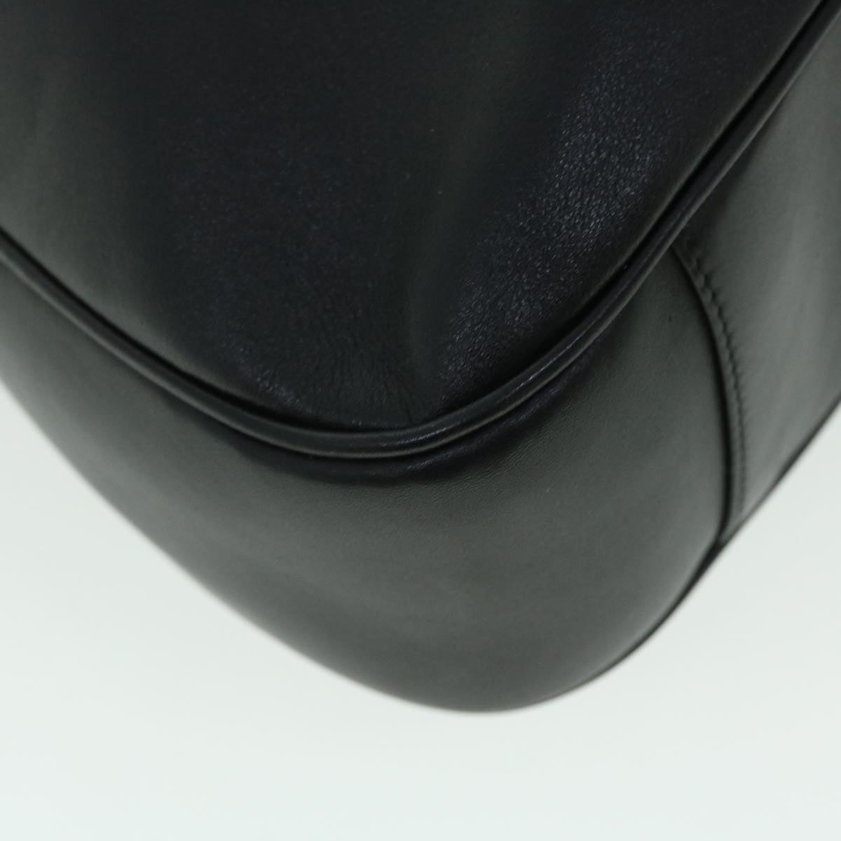 GUCCI Bamboo Shoulder Bag Leather 2way Black 001 1577 002058 51012
