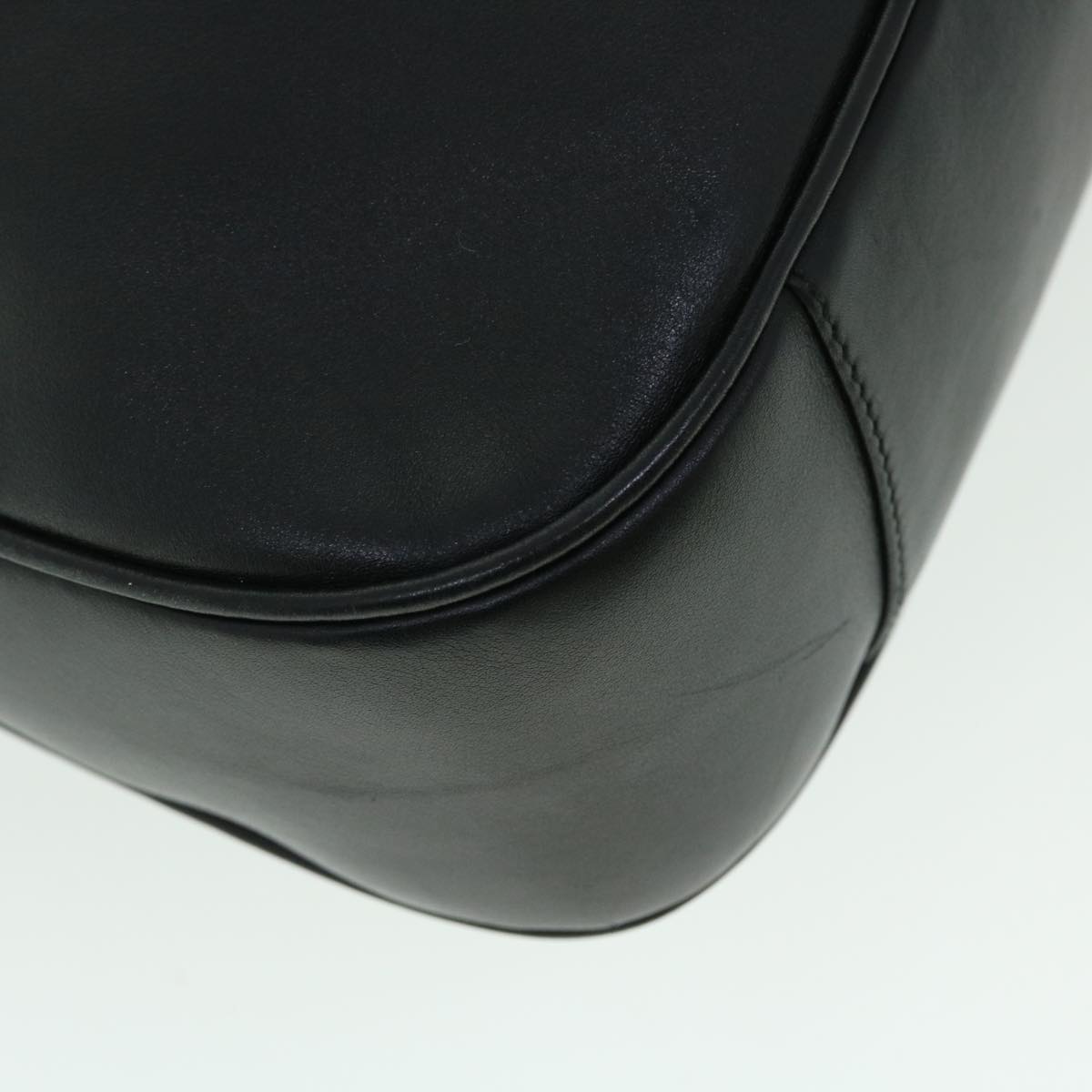GUCCI Bamboo Shoulder Bag Leather 2way Black 001 1577 002058 51012