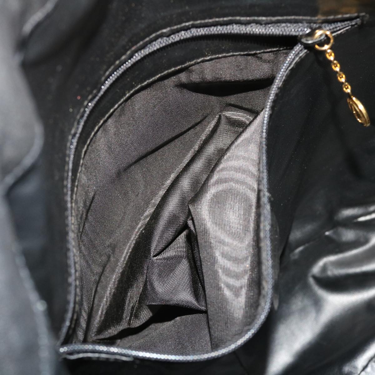 GUCCI Bamboo Shoulder Bag Leather 2way Black 001 1781 1577 51013
