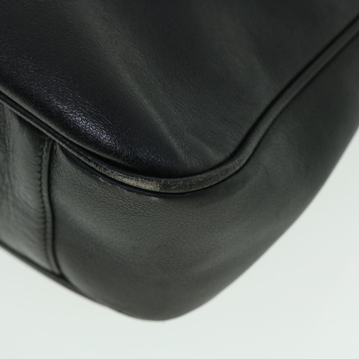 GUCCI Bamboo Shoulder Bag Leather 2way Black 001 3444 1638 51014