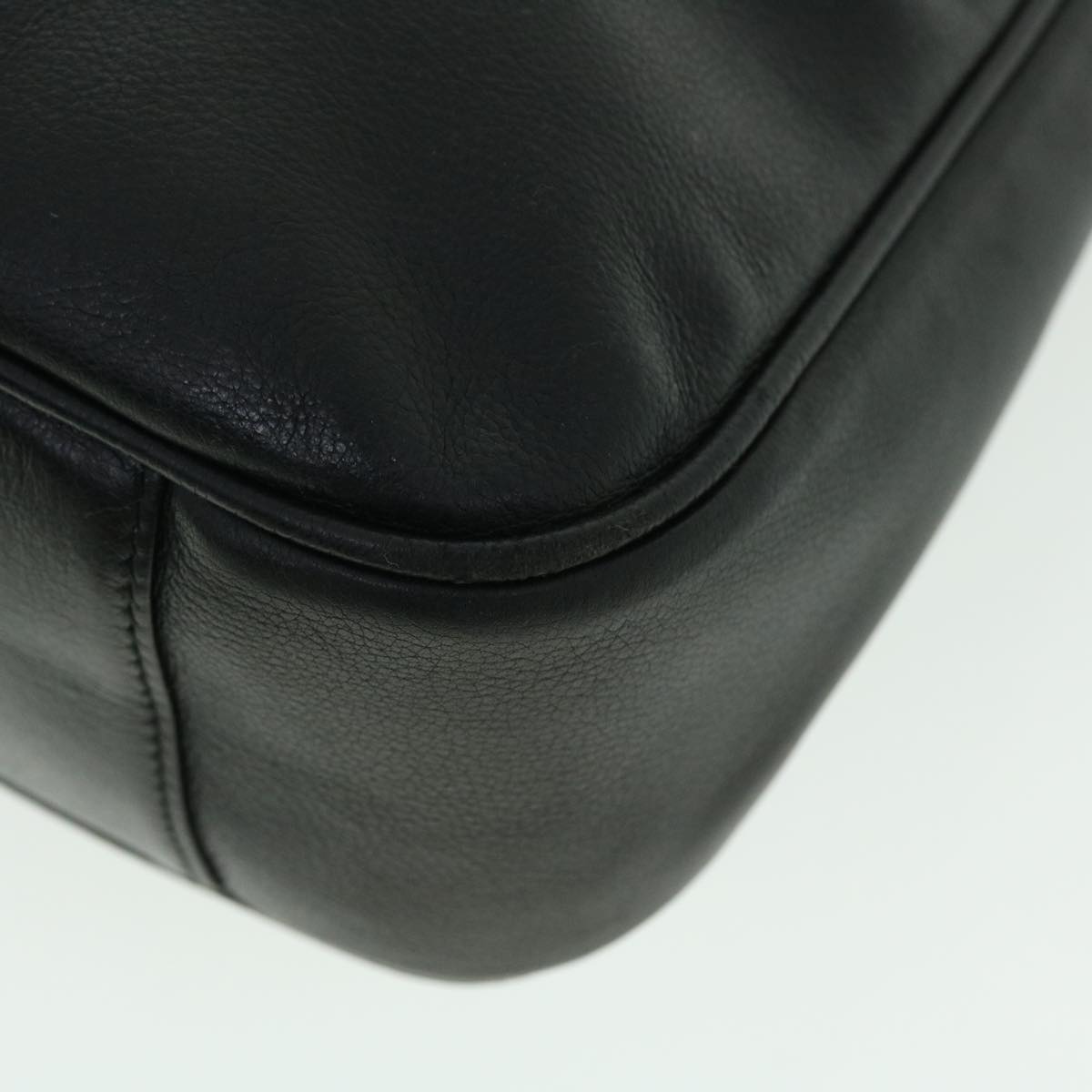 GUCCI Bamboo Shoulder Bag Leather 2way Black 001 3444 1638 51014