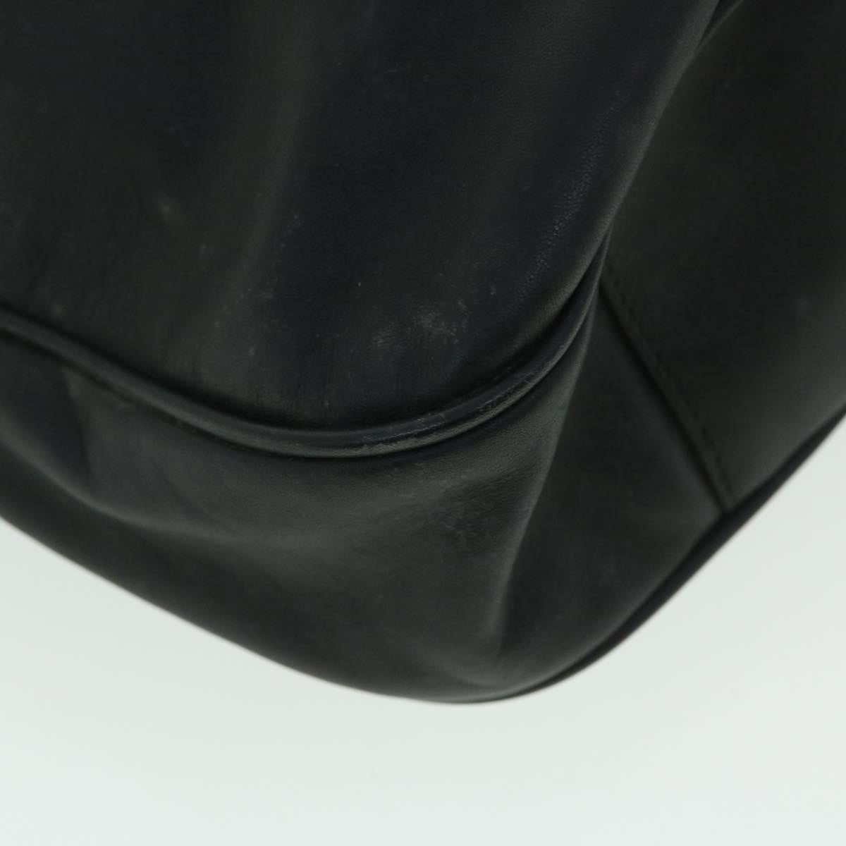 GUCCI Bamboo Shoulder Bag Leather 2way Black 001 1781 1638 51015