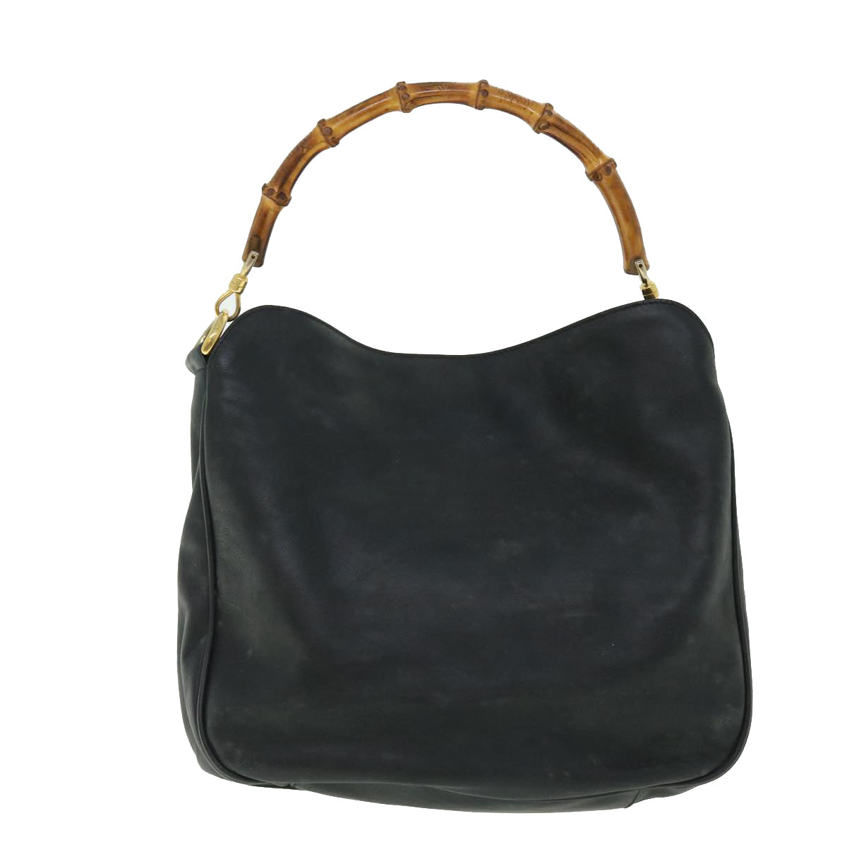GUCCI Bamboo Shoulder Bag Leather 2way Black 001 1781 1638 51015