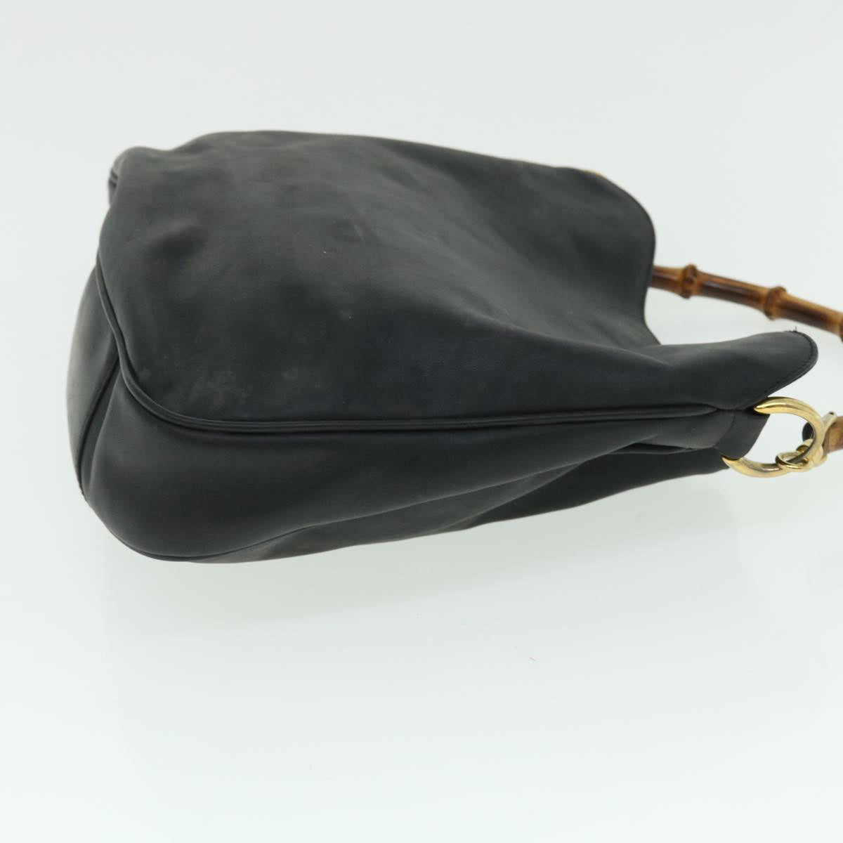 GUCCI Bamboo Shoulder Bag Leather 2way Black 001 1781 1638 51015