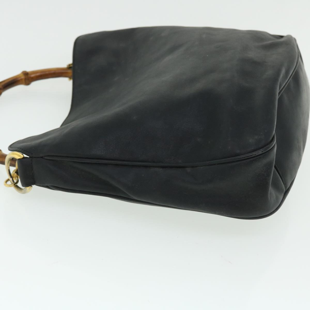 GUCCI Bamboo Shoulder Bag Leather 2way Black 001 1781 1638 51015