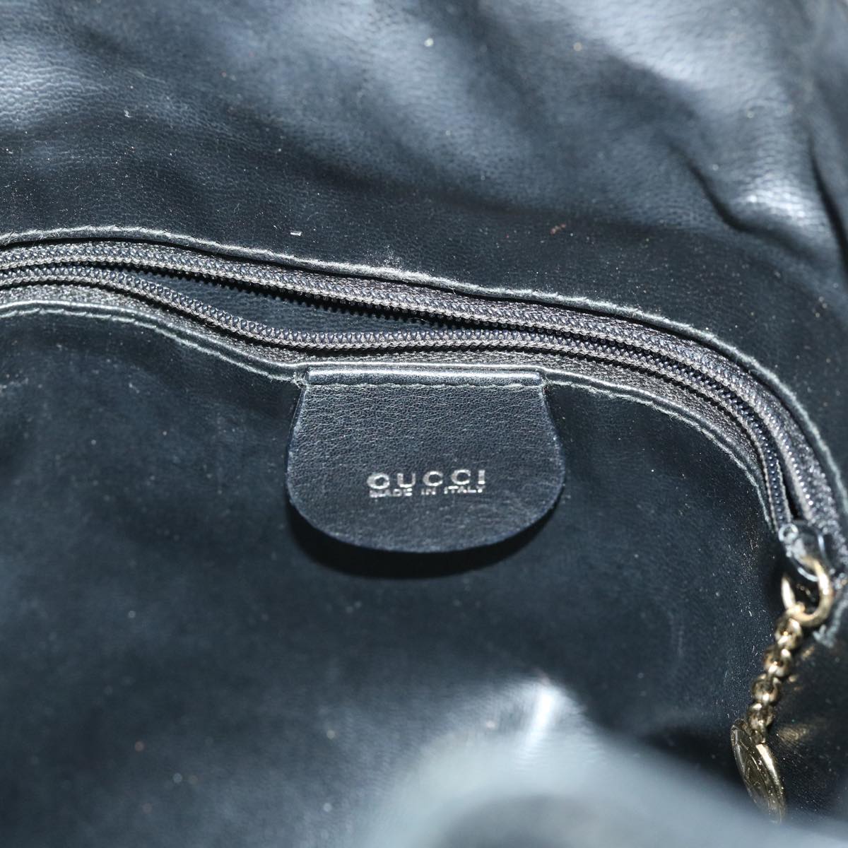 GUCCI Bamboo Shoulder Bag Leather 2way Black 001 2684 1657 51016