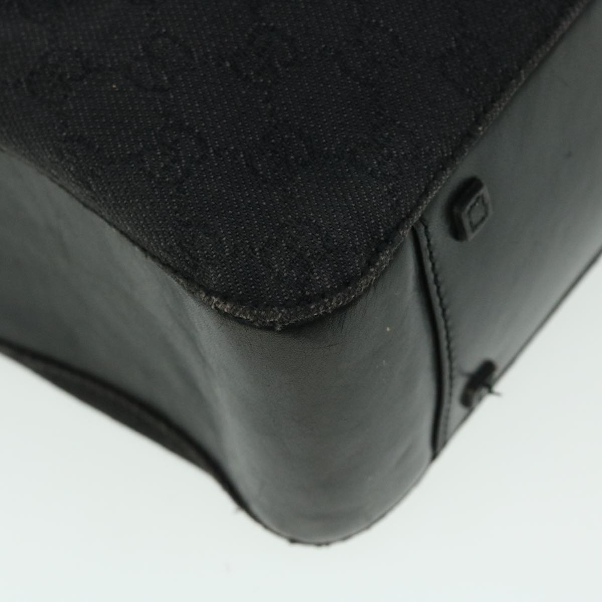 GUCCI GG Canvas Tote Bag Leather Black 101920 3444 51025