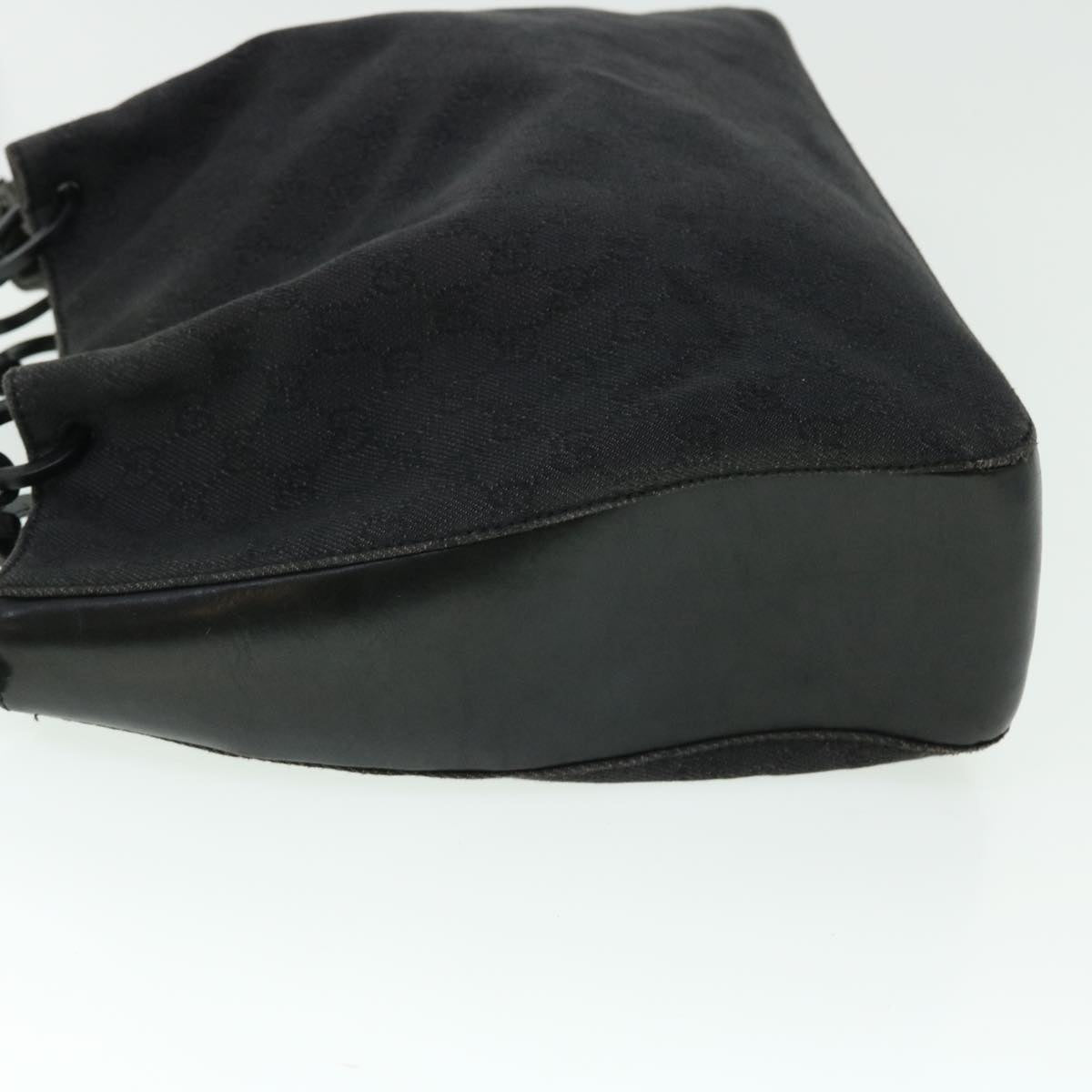 GUCCI GG Canvas Tote Bag Leather Black 101920 3444 51025