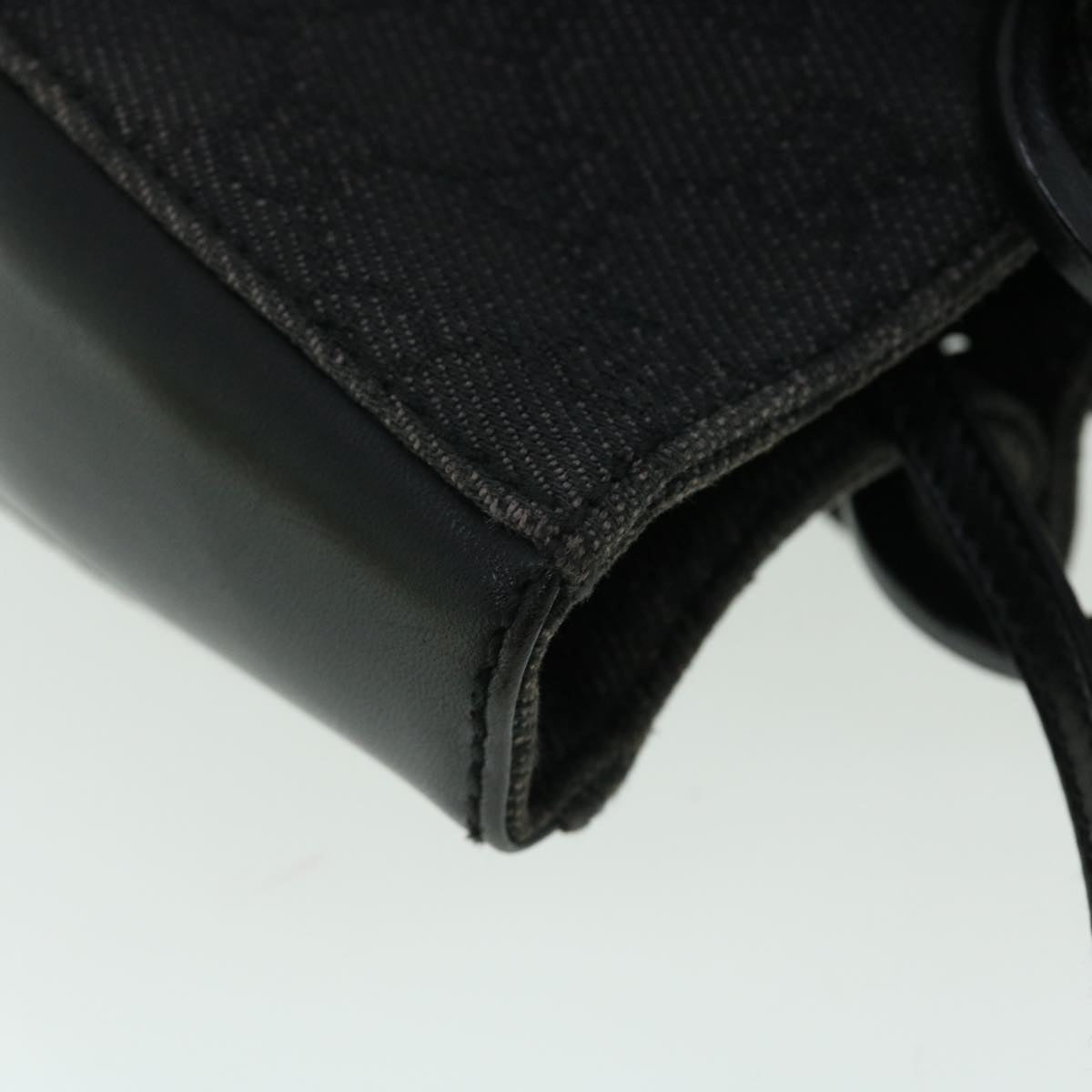 GUCCI GG Canvas Tote Bag Leather Black 101920 3444 51025