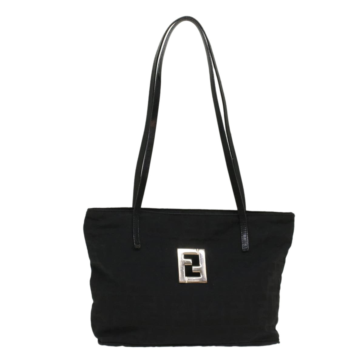 FENDI Zucca Canvas Shoulder Bag Black 51038