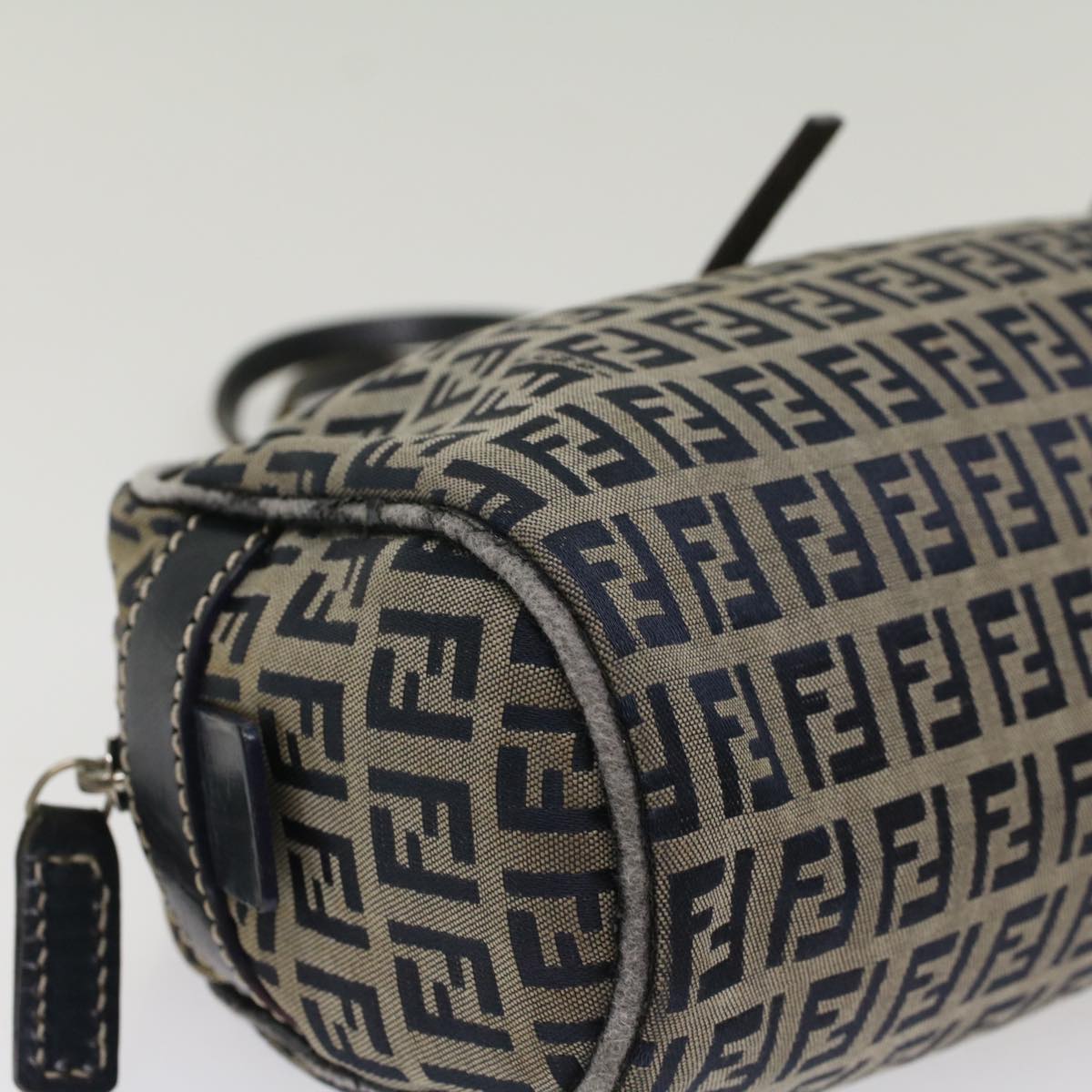 FENDI Zucchino Canvas Hand Bag Navy 51041