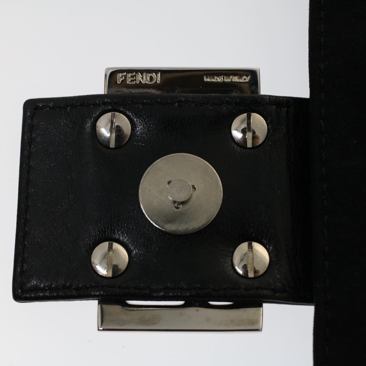 FENDI Mamma Baguette Shoulder Bag Nylon Black 51049