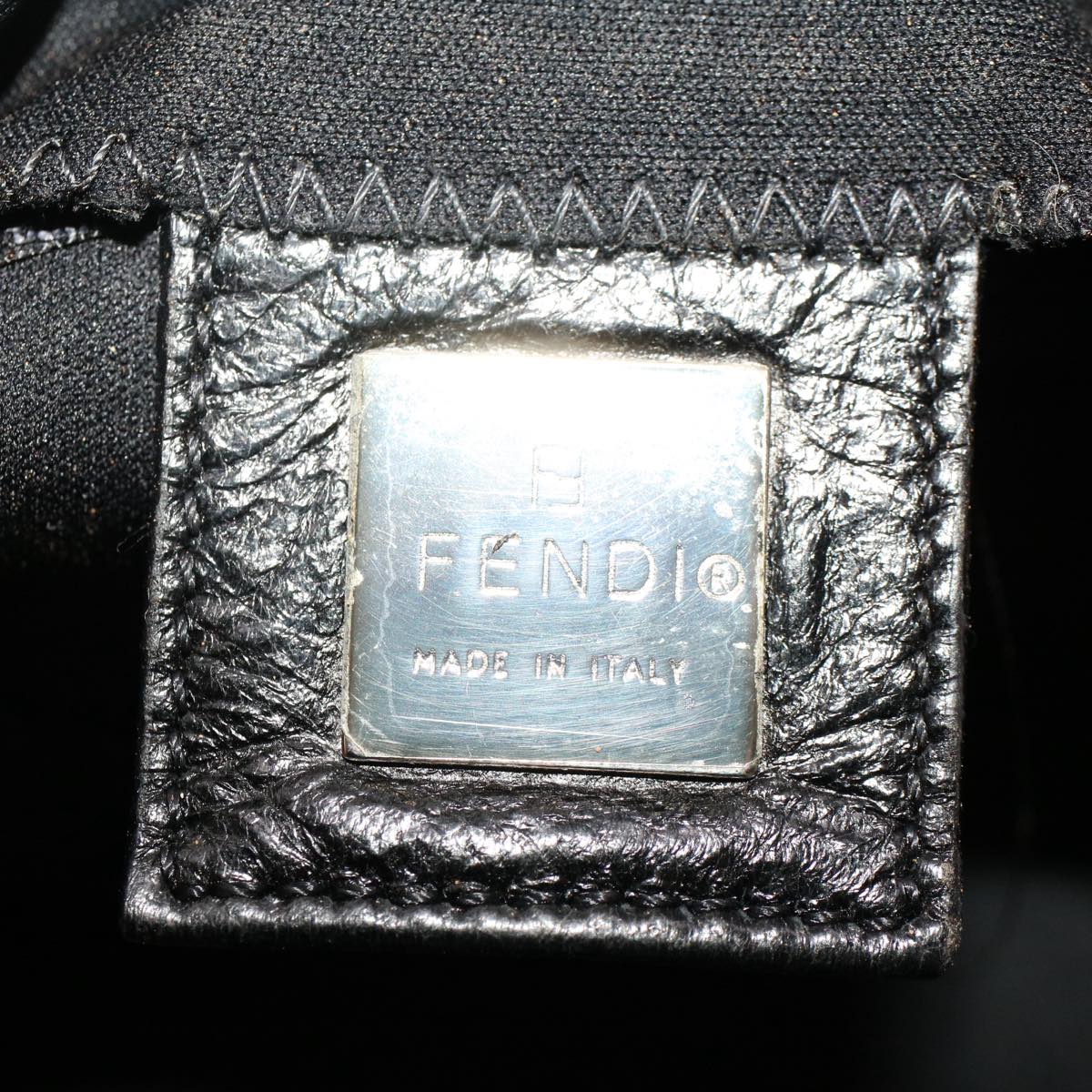 FENDI Mamma Baguette Shoulder Bag Nylon Black 51049