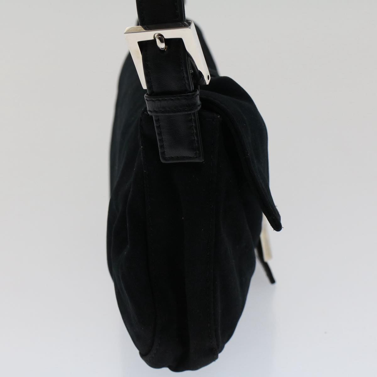 FENDI Mamma Baguette Shoulder Bag Nylon Black 51049