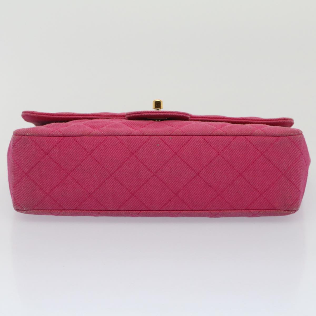 CHANEL Matelasse 25 Chain Flap Shoulder Bag Canvas Pink CC 51276A