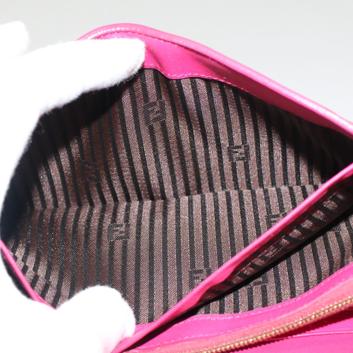 FENDI Long Wallet Patent leather Pink 51304