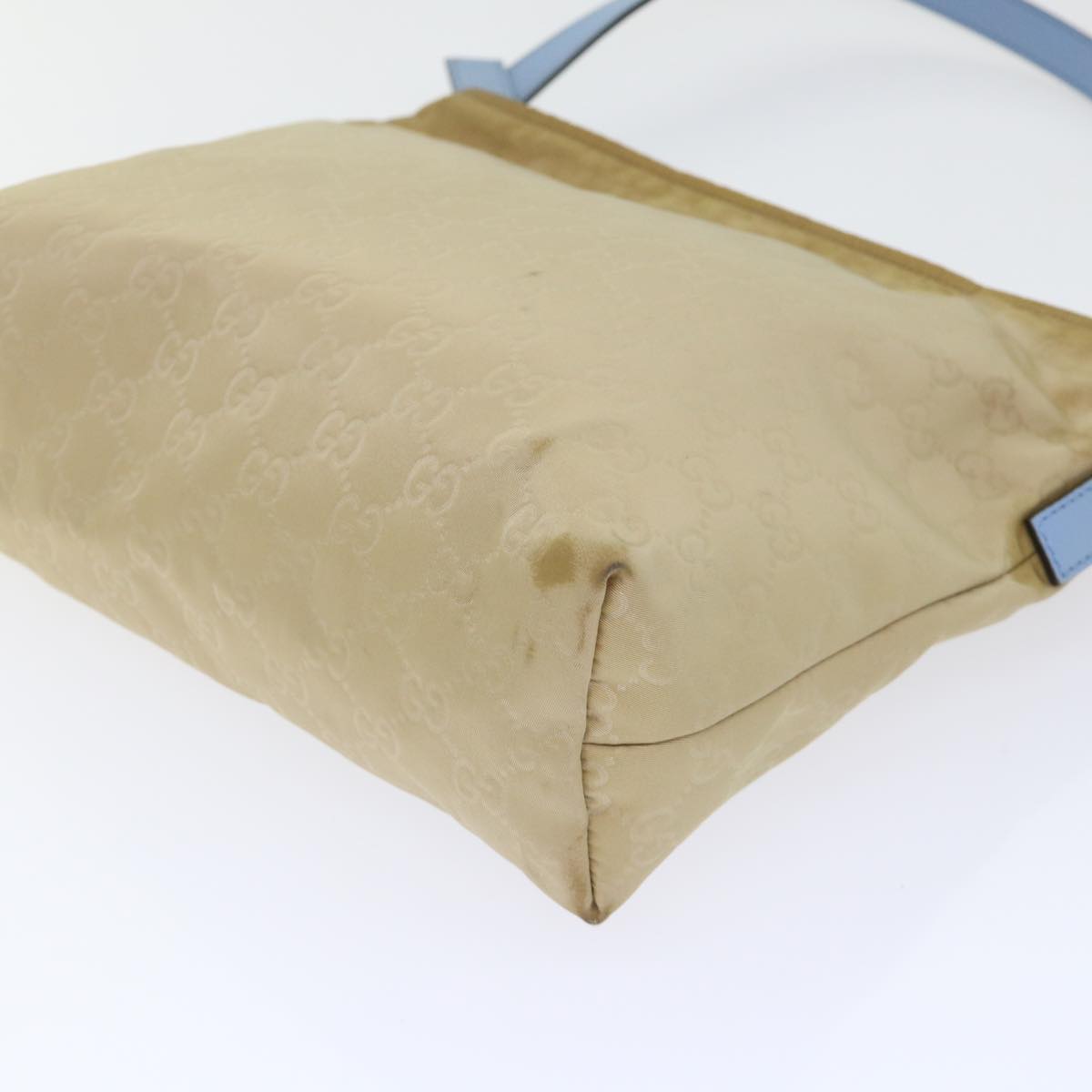 GUCCI GG Canvas Shoulder Bag Beige Light Blue 314529 51312