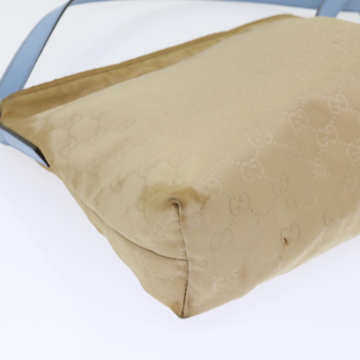 GUCCI GG Canvas Shoulder Bag Beige Light Blue 314529 51312