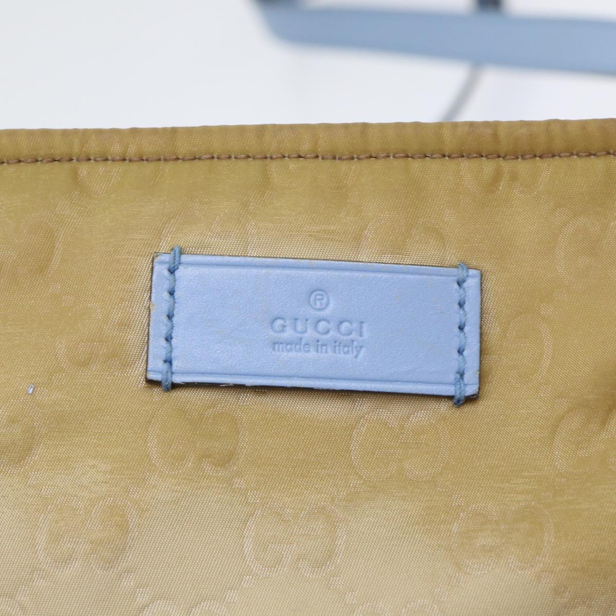 GUCCI GG Canvas Shoulder Bag Beige Light Blue 314529 51312