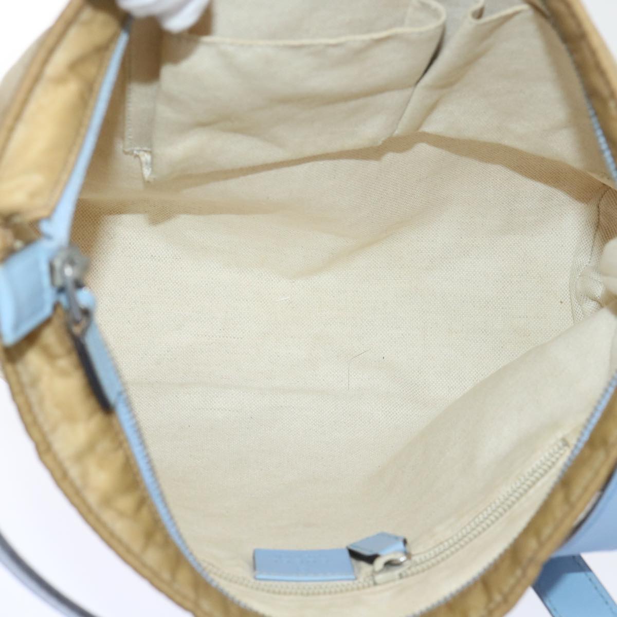 GUCCI GG Canvas Shoulder Bag Beige Light Blue 314529 51312