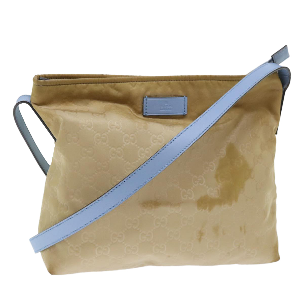GUCCI GG Canvas Shoulder Bag Beige Light Blue 314529 51312