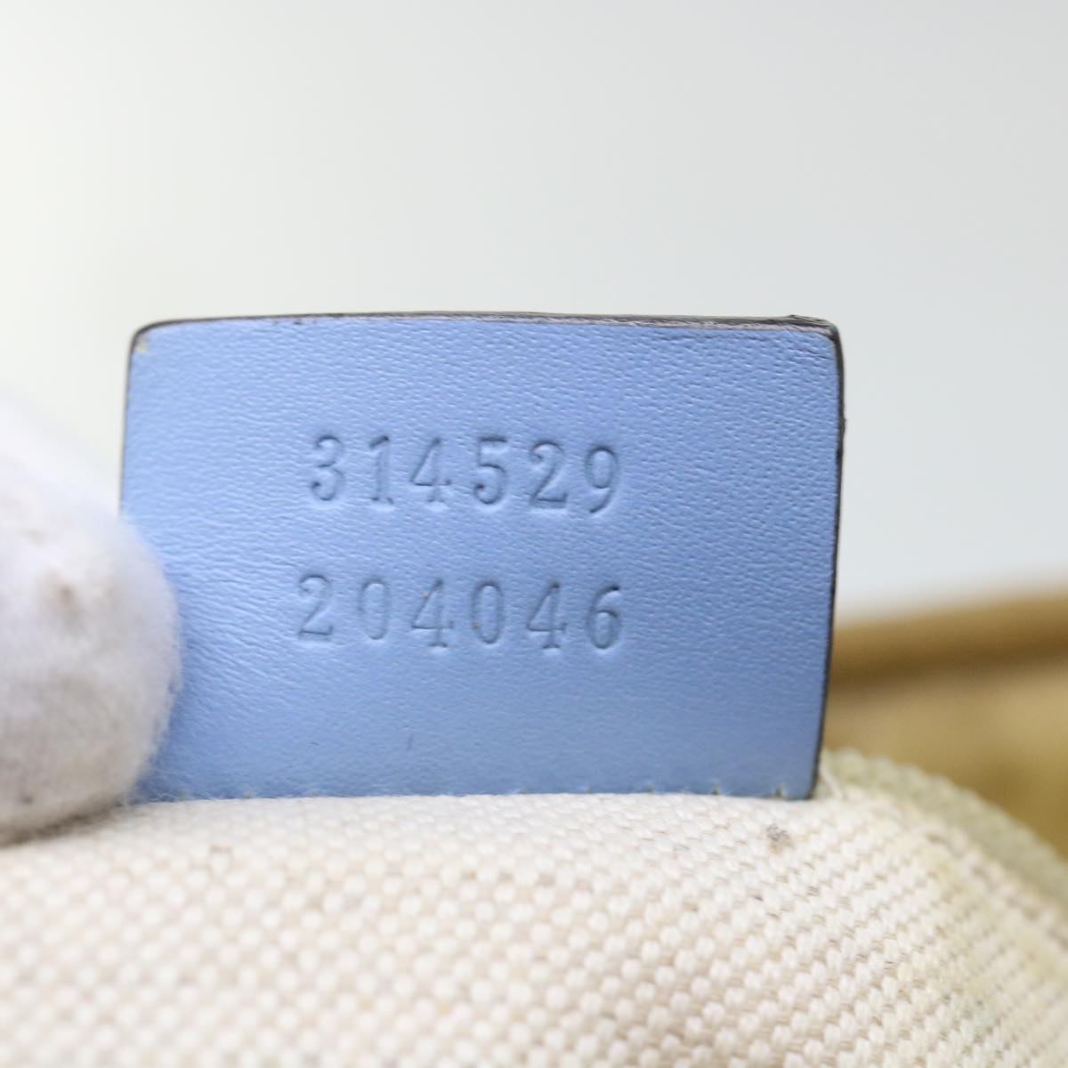 GUCCI GG Canvas Shoulder Bag Beige Light Blue 314529 51312