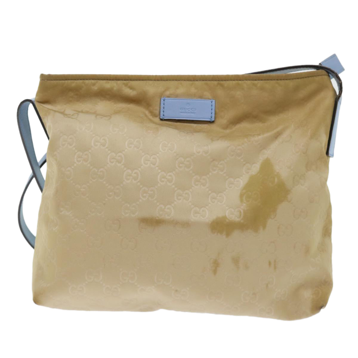GUCCI GG Canvas Shoulder Bag Beige Light Blue 314529 51312
