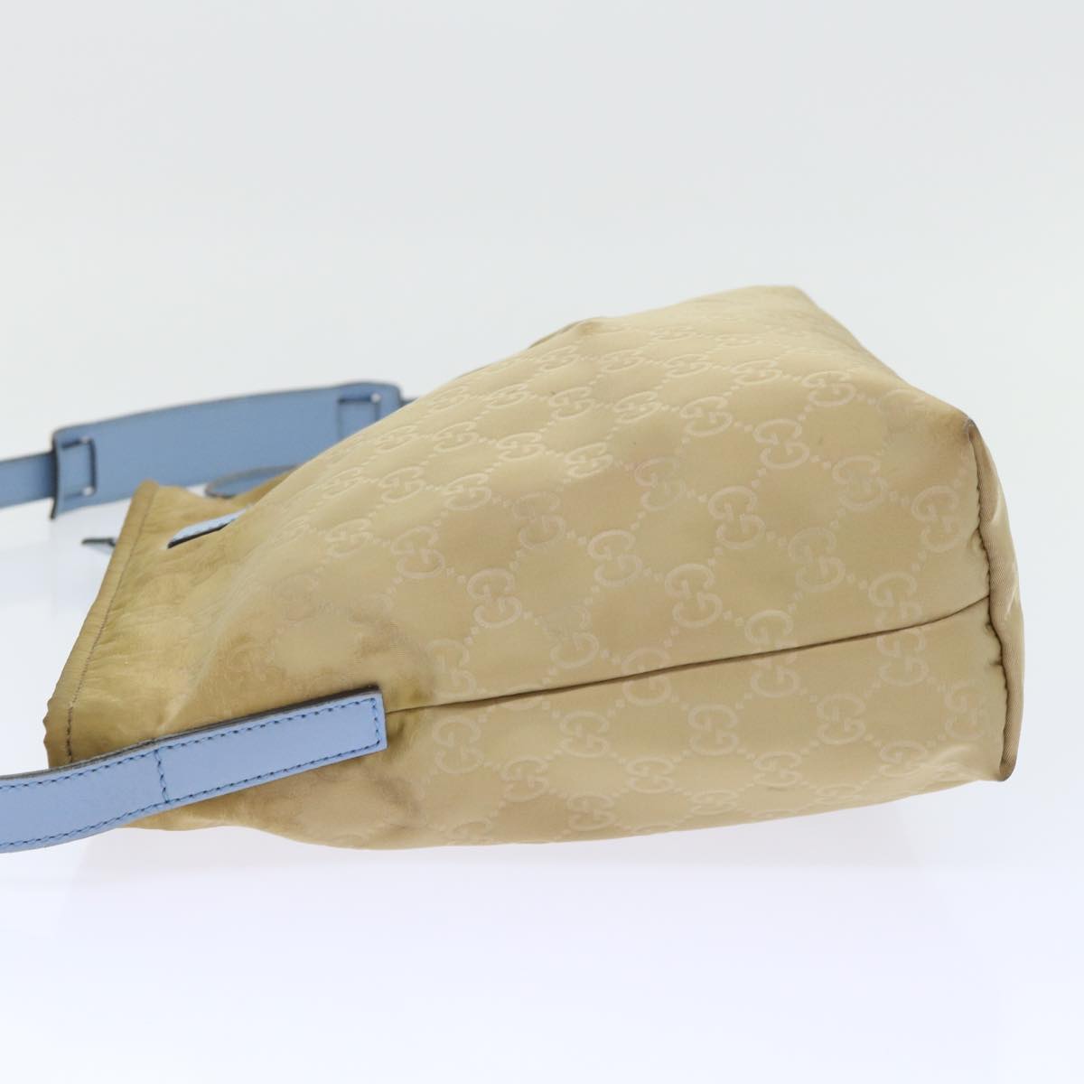 GUCCI GG Canvas Shoulder Bag Beige Light Blue 314529 51312