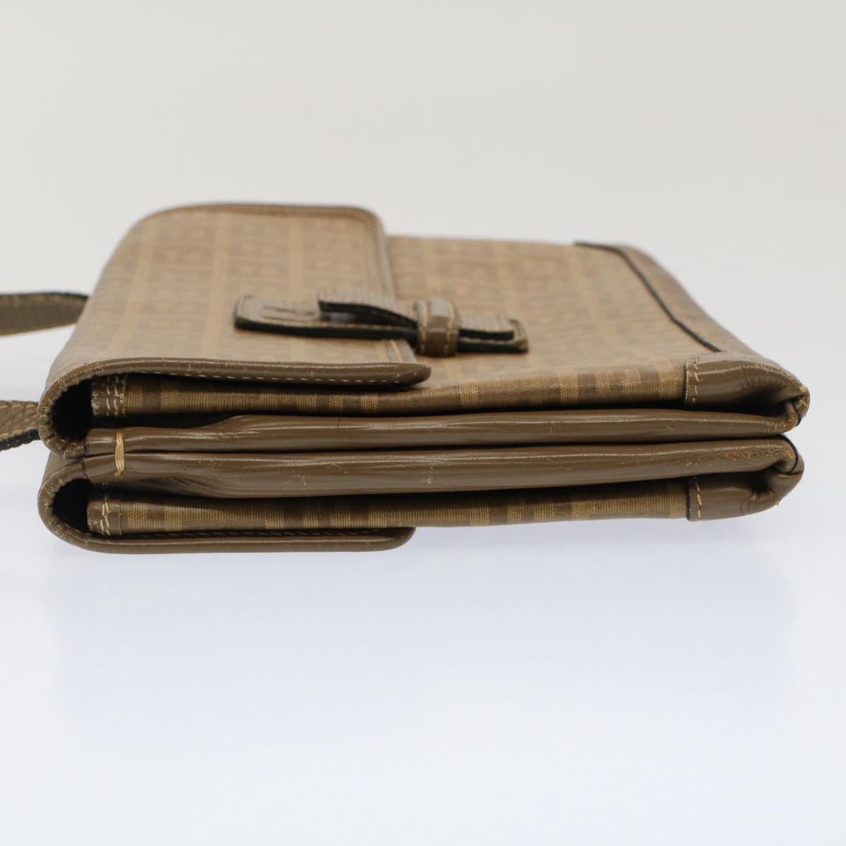 FENDI Zucchino Canvas Shoulder Bag Brown 51367