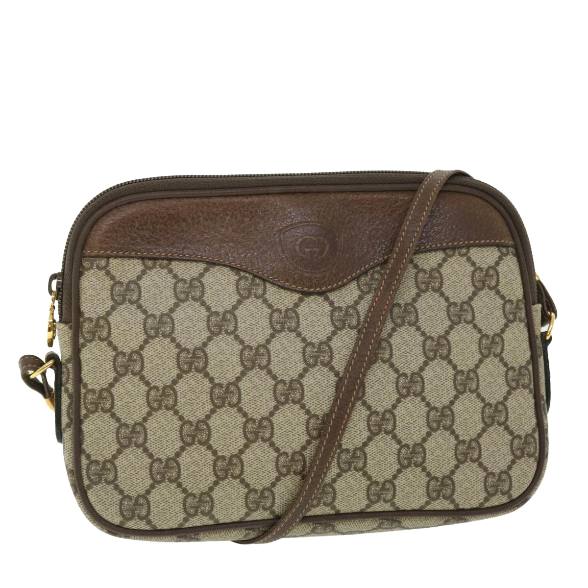 GUCCI GG Canvas Shoulder Bag PVC Leather Beige 007 115 6428 4023 51433