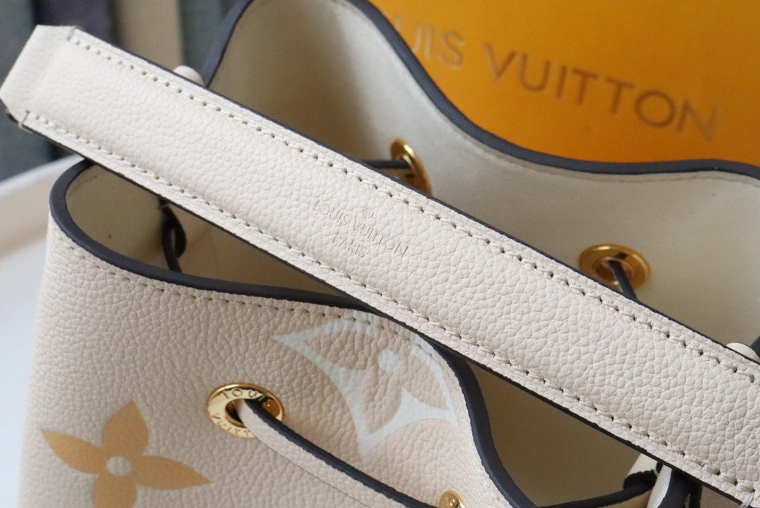 LV NeoNoe GLAMI Bucket Bag Monogram Empreinte Cream/Saffron For Women, WomenÃ¢â‚¬â„¢s Bags, Shoulder Bags 7.9in/20cm LV M45716