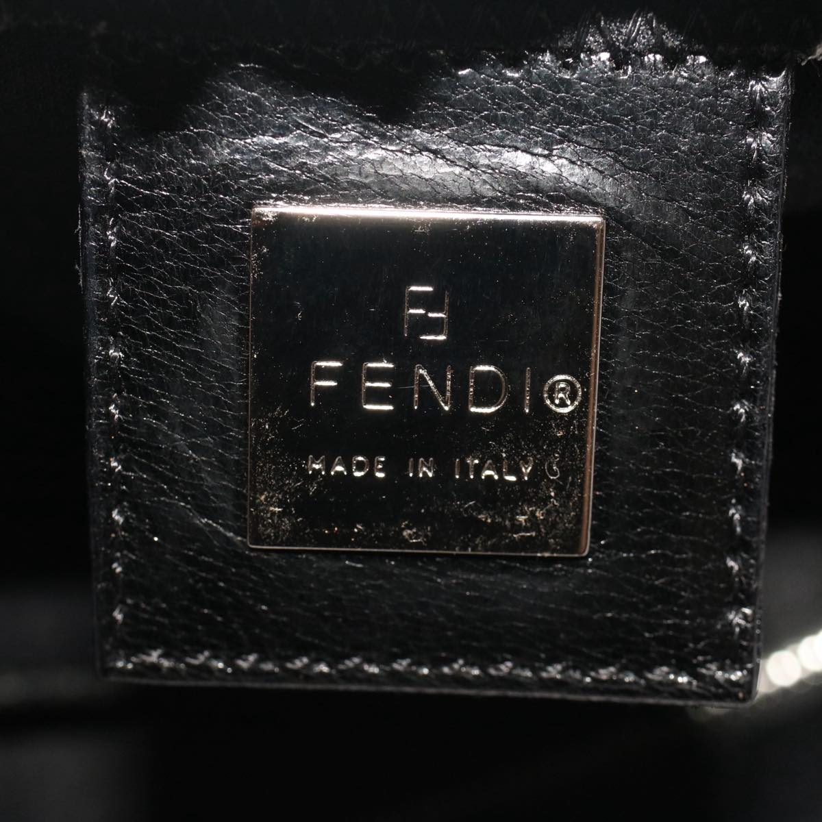 FENDI Mamma Baguette Shoulder Bag Nylon Black 51454