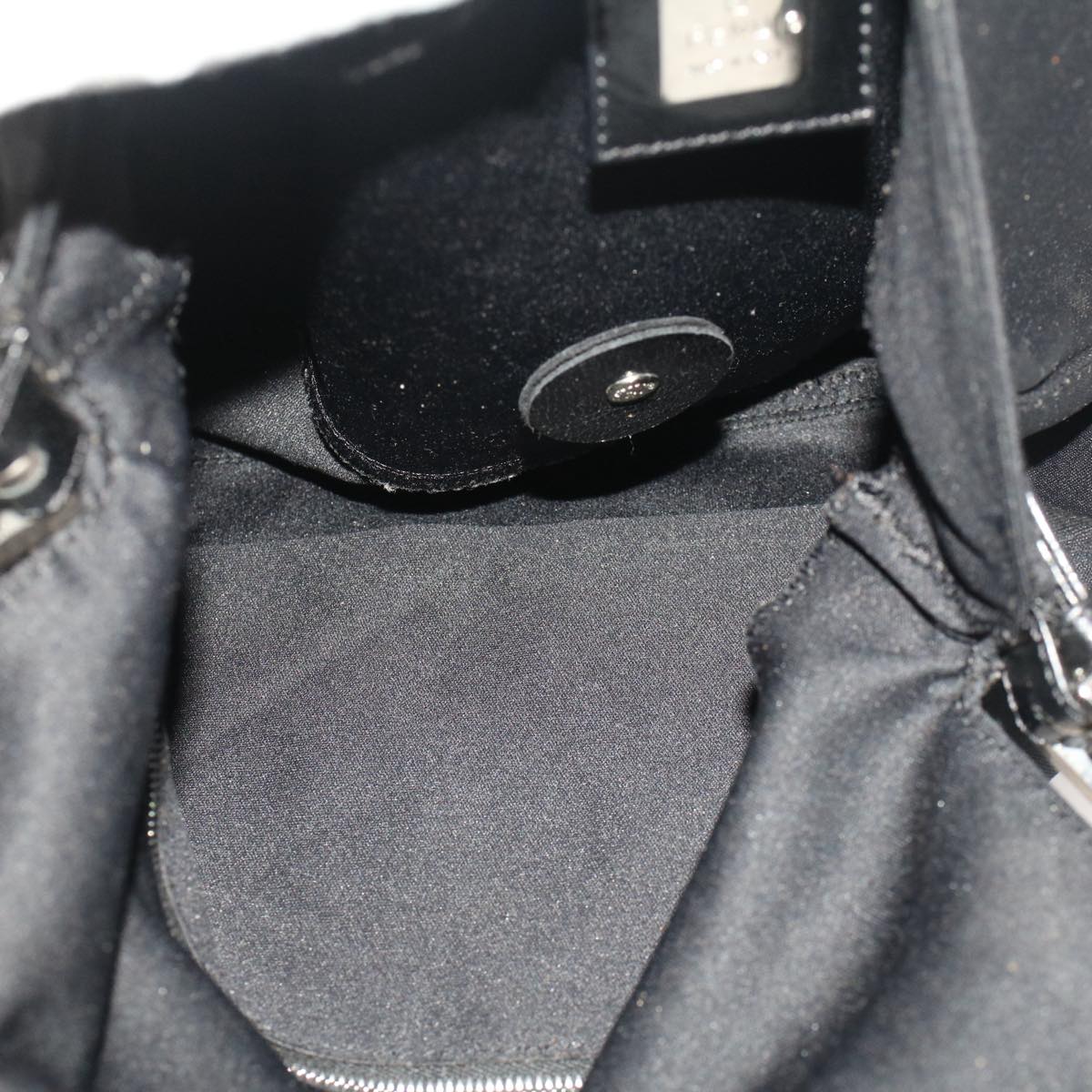 FENDI Mamma Baguette Shoulder Bag Nylon Black 51454