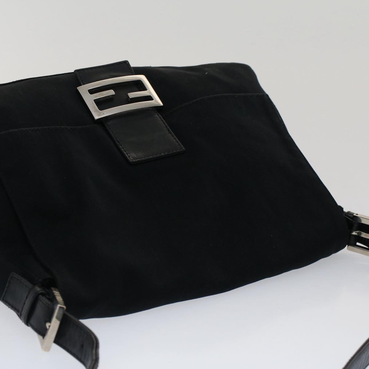 FENDI Mamma Baguette Shoulder Bag Nylon Black 51454