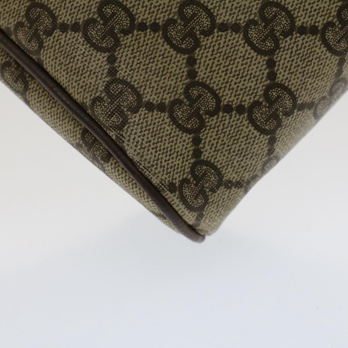 GUCCI GG Canvas Web Sherry Line Clutch Bag Beige Red 89•01•012 51465