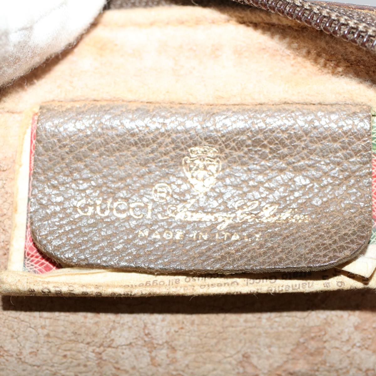 GUCCI GG Canvas Web Sherry Line Clutch Bag Beige Red 89•01•012 51465