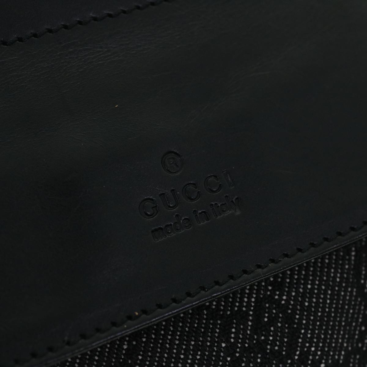 GUCCI GG Canvas Waist bag Leather Gray 28566 51469