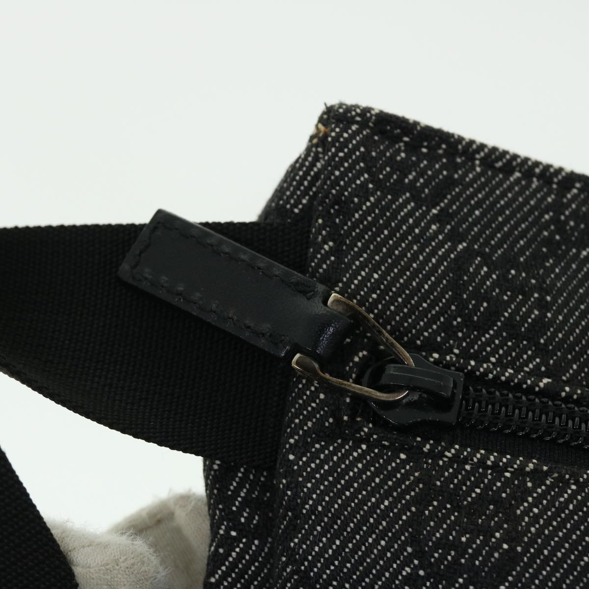 GUCCI GG Canvas Waist bag Leather Gray 28566 51469