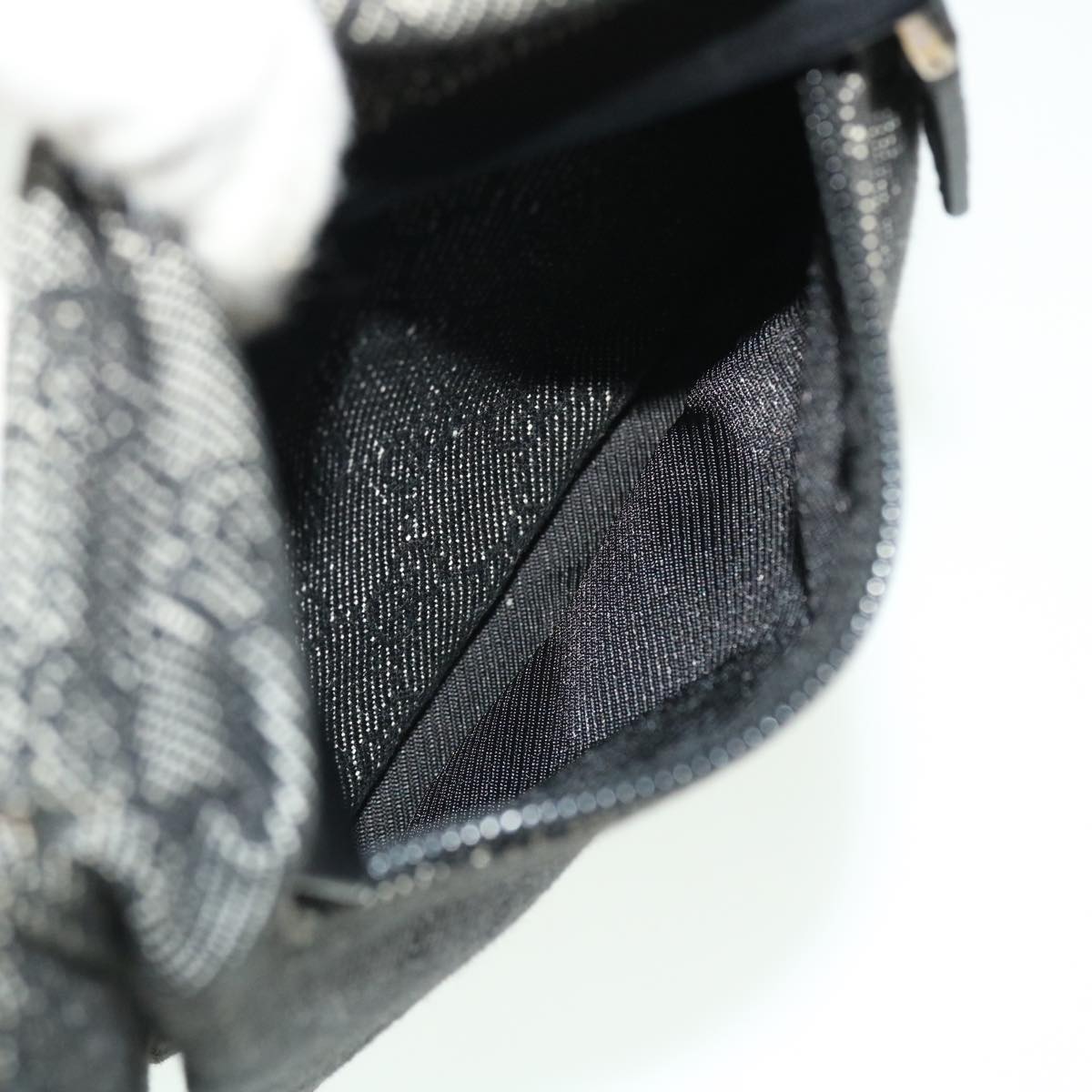 GUCCI GG Canvas Waist bag Leather Gray 28566 51469