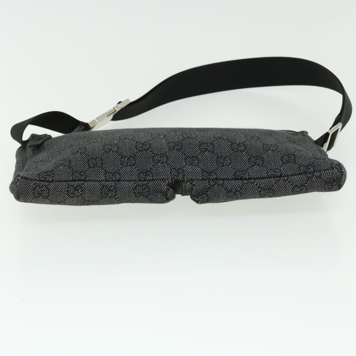 GUCCI GG Canvas Waist bag Leather Gray 28566 51469