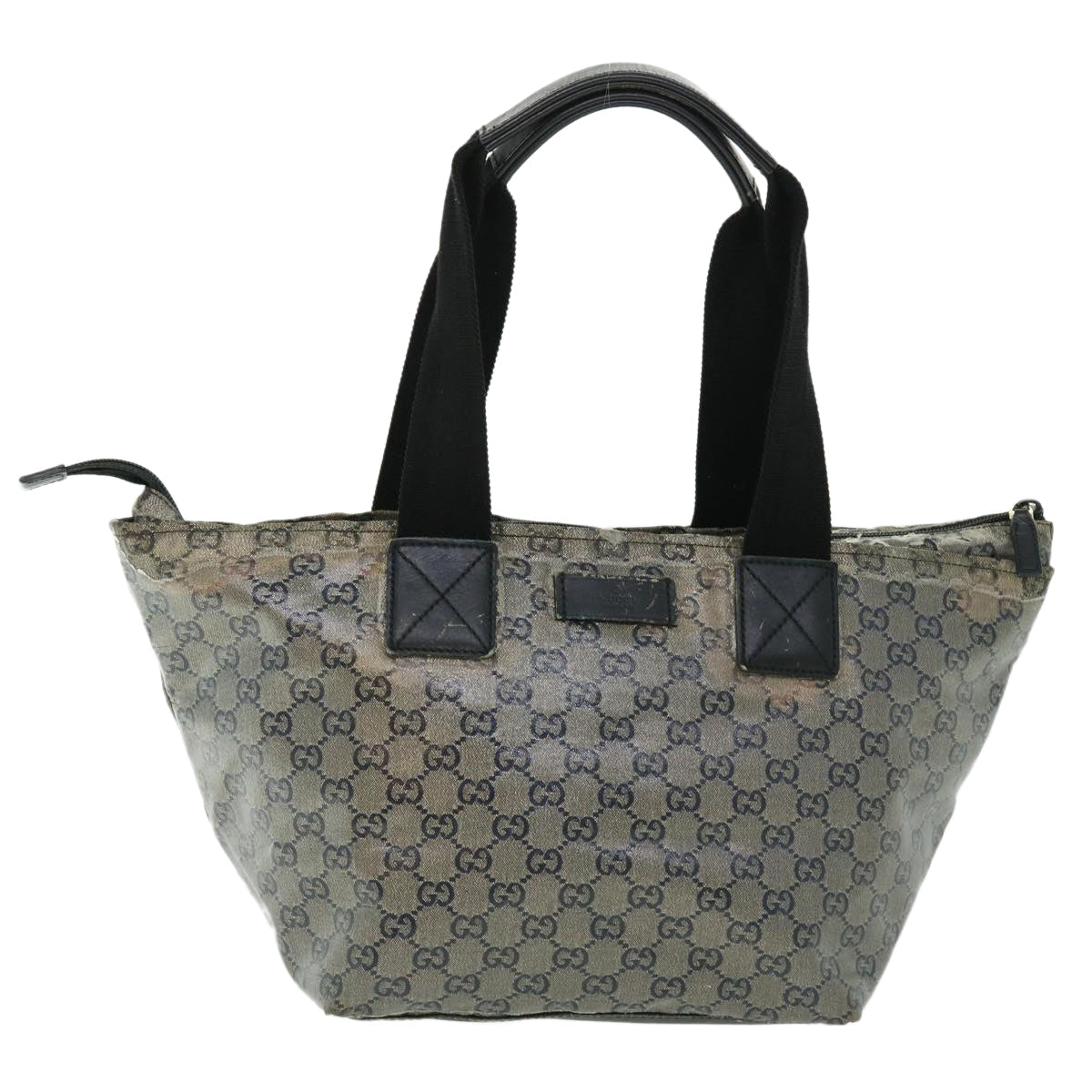 GUCCI GG Crystal Shoulder Bag Coated Canvas Navy Silver 131230 51637