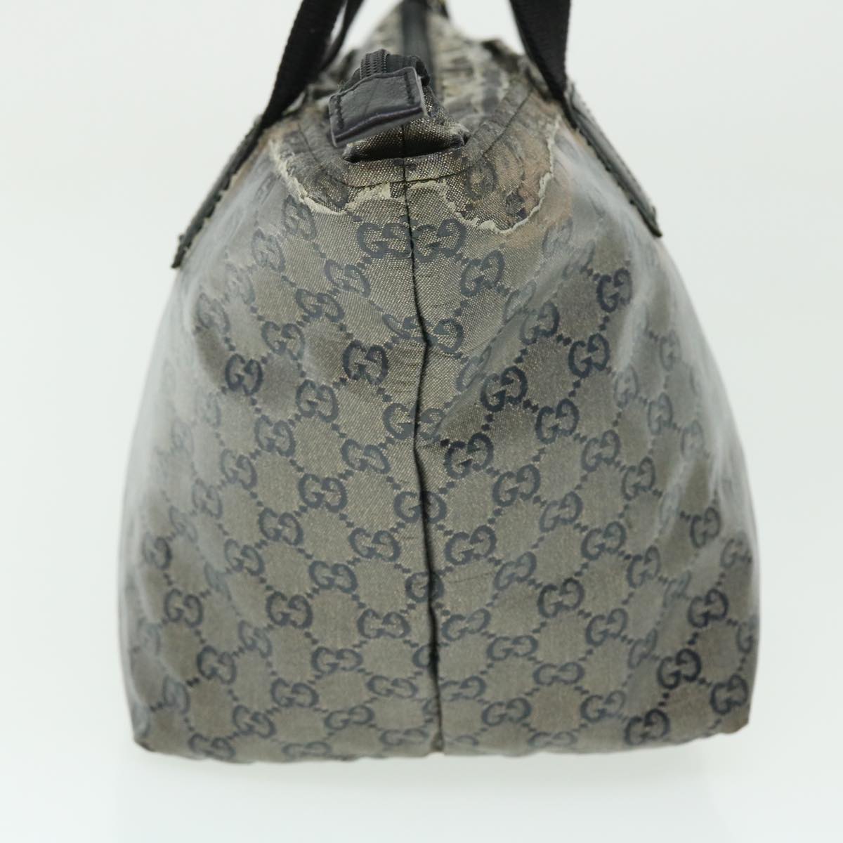 GUCCI GG Crystal Shoulder Bag Coated Canvas Navy Silver 131230 51637