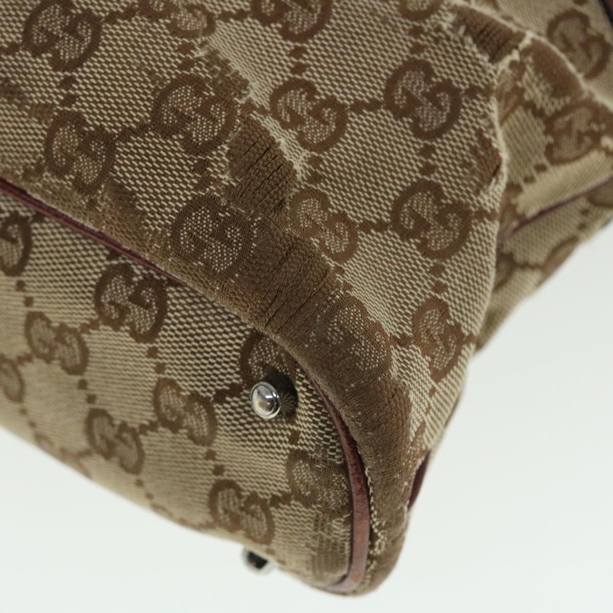 GUCCI GG Canvas Tote Bag Beige Red 113016 51639