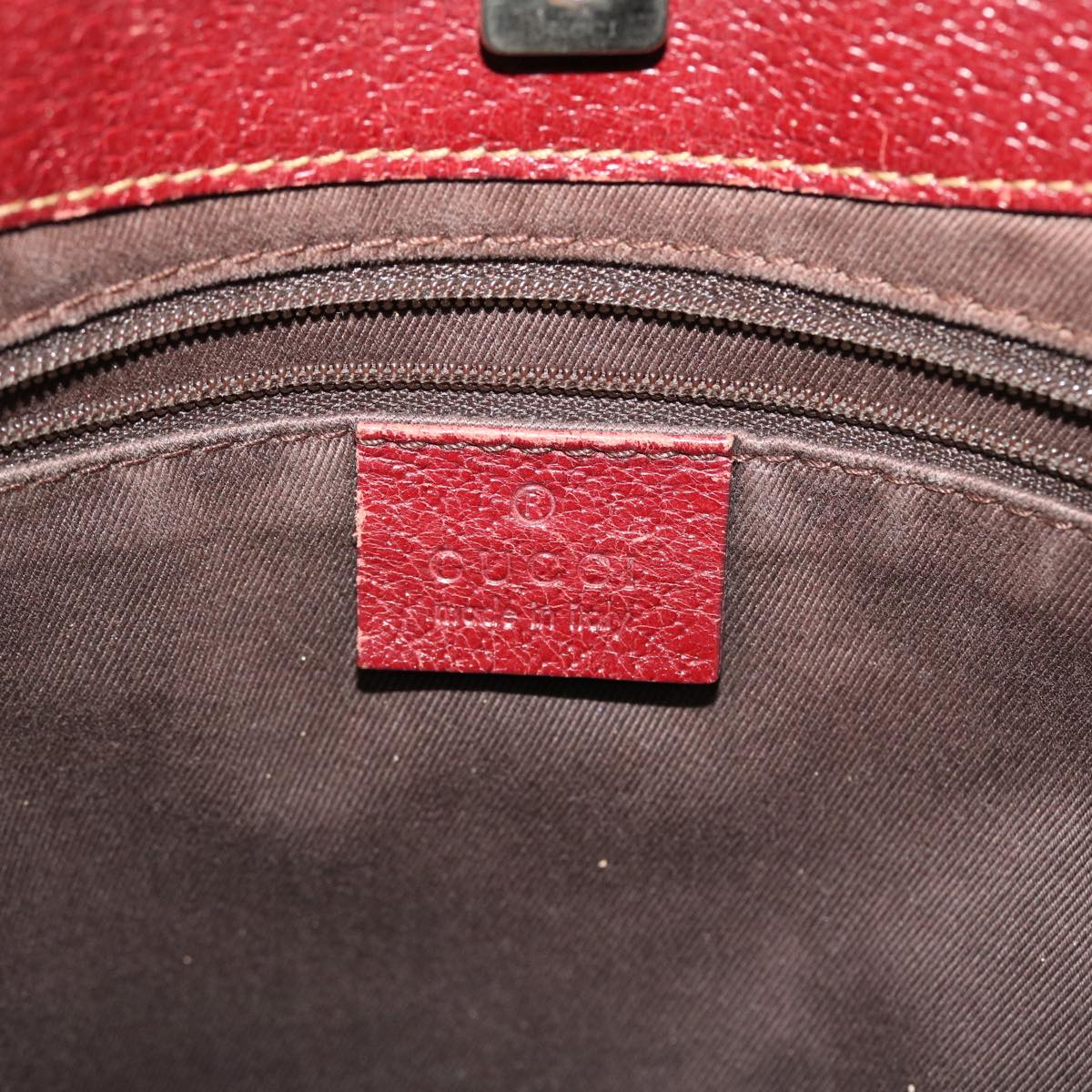 GUCCI GG Canvas Tote Bag Beige Red 113016 51639