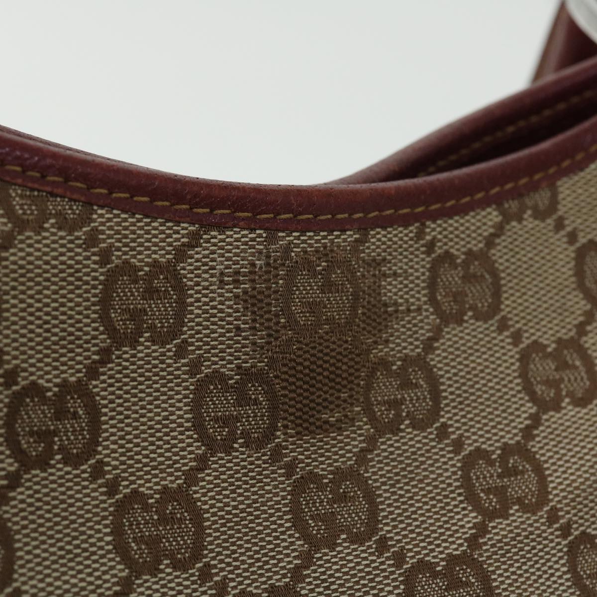 GUCCI GG Canvas Tote Bag Beige Red 113016 51639