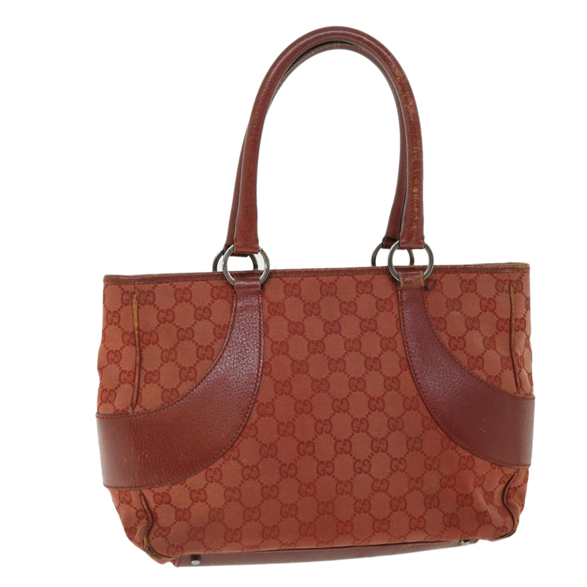 GUCCI GG Canvas Tote Bag Red 113011 51641